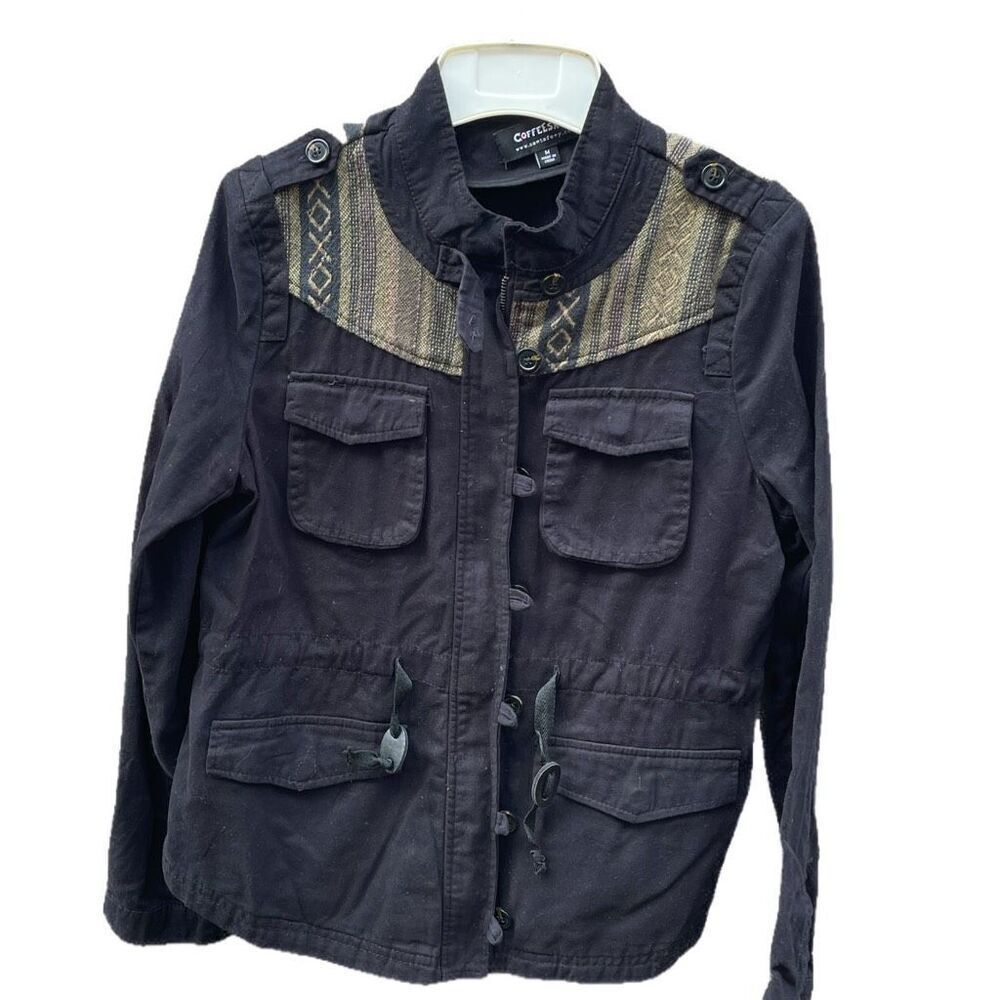 Coffeeshop size M 100% cotton Aztec print drawstring waist jacket. - Picture 2 of 8